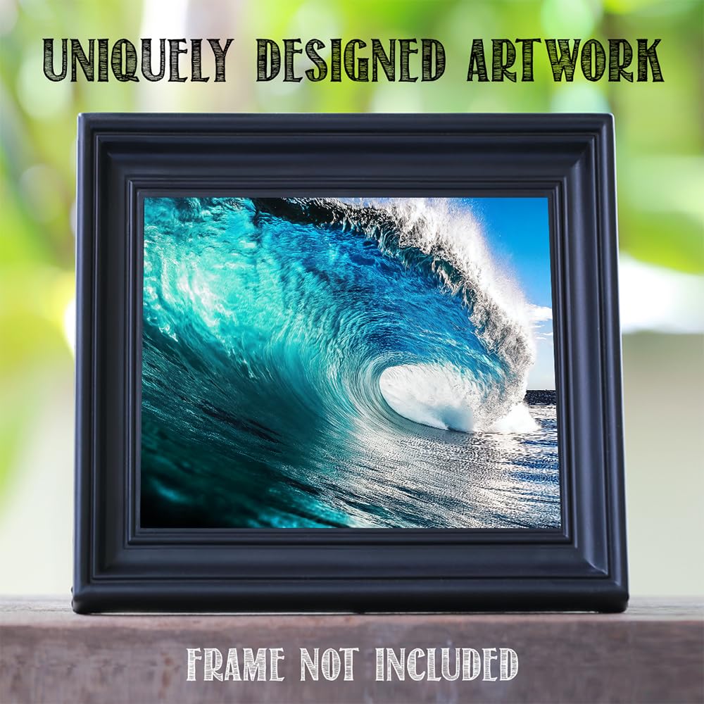 Amazon.com: Blue Curl Ocean Wave Poster for Beach House Decor